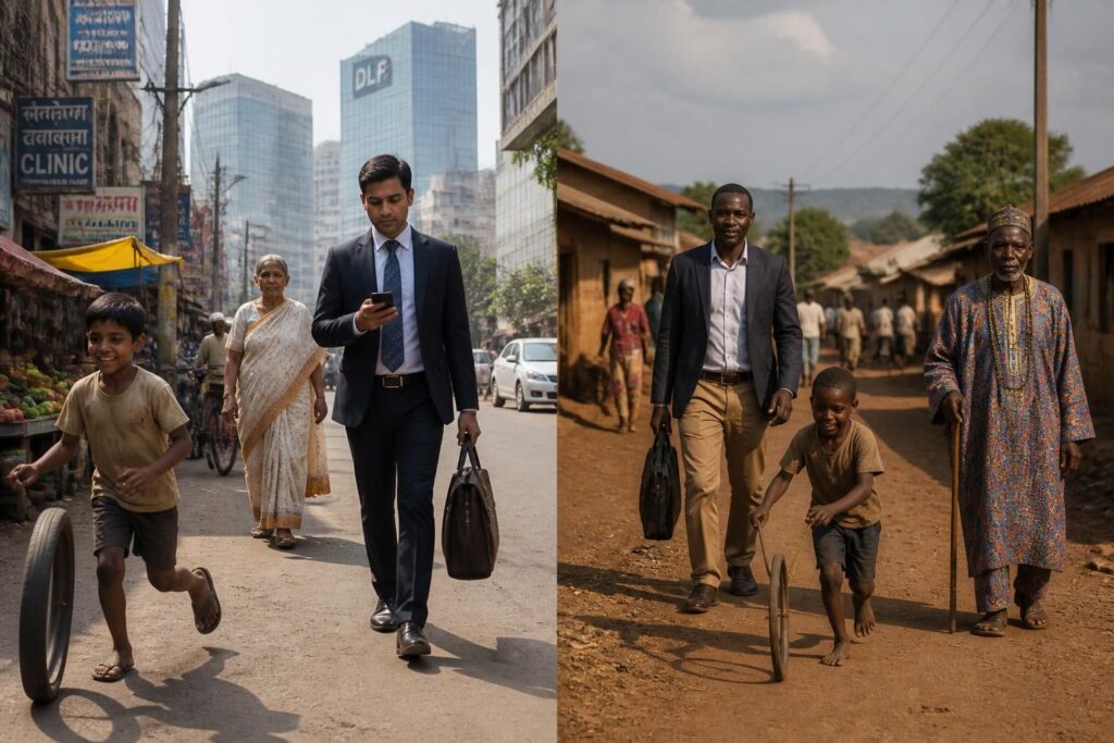 explorez les différences sociales et démographiques entre l'inde et l'afrique à travers les âges et les classes sociales pour mieux comprendre leurs dynamiques uniques.