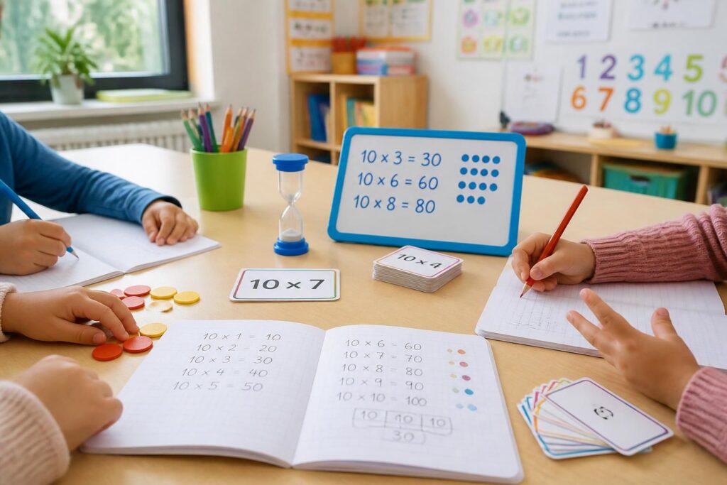 découvrez des exercices pratiques et des astuces efficaces pour maîtriser la table de 10 en ce1. apprenez la multiplication facilement et développez les compétences mathématiques de votre enfant.